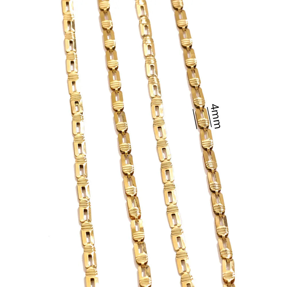 F010 Non Tarnish PVD Gold Plated New Simple Stainless Steel Chain DIY Stacked Jewelry Bracelet Necklace