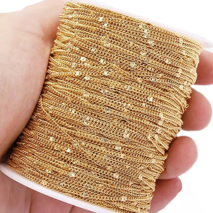 B355 Shiny Amazing Sequins Chain Small Stainless Steel Chain Wholesale Chain for Necklace Making