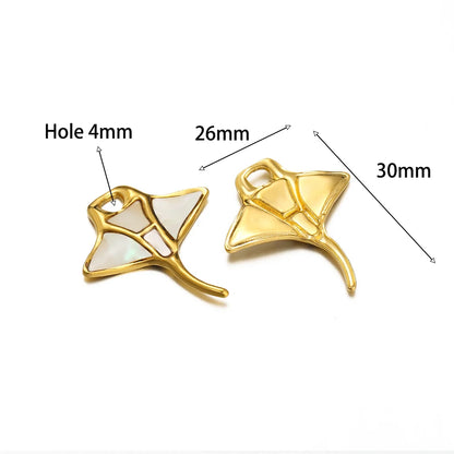 High Quality Stainless Steel Gold Plated Enamel Turtle Conch Starfish Dragonfly Heart Charms Pendant for Jewelry Necklace Making