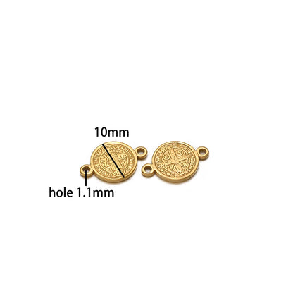 Unisex Religious Ornament Stainless Steel Gold Plated Double Hole Jesus Charm Pendant for Jewelry Making Wholesale
