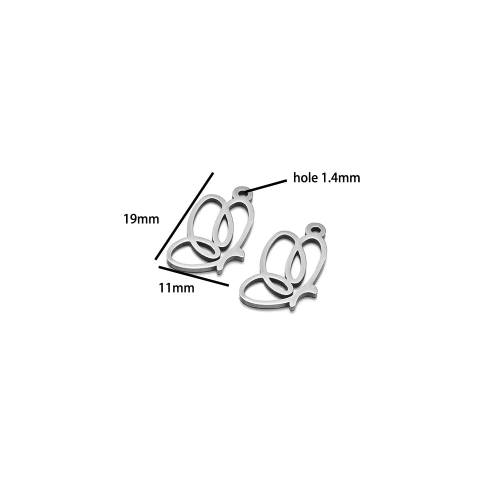 DIY Pendants Stainless Steel 18k Gold Plated Hollow Cactus Butterfly Star Sun Eyes Charm Pendants for Jewelry Necklace Making