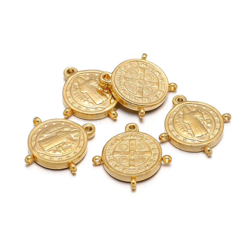 Newest Stainless Steel 18k Gold Plated  Jesus Christ Cross Pendant Charm for Jewelry Necklace Making Accessories