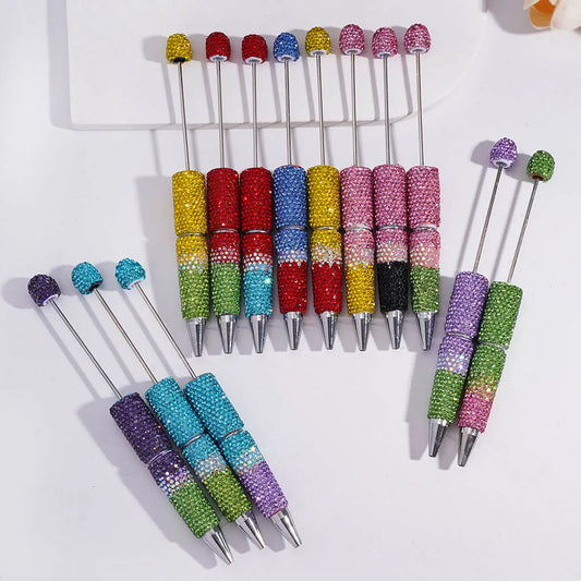 DIY Ballpoint Clay Pen Three Layers Full Rhinestone Bling Teacher Student Office Gift