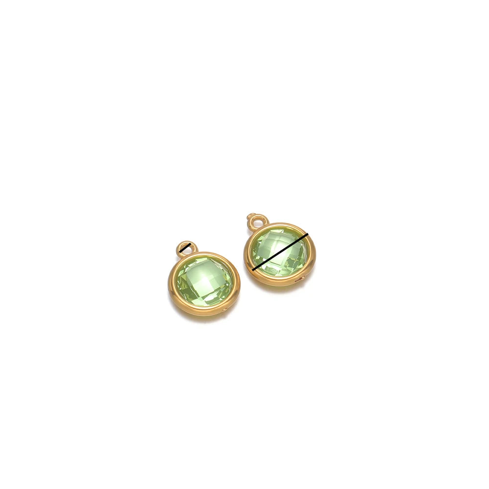 18K Gold Plated Stainless Steel Enamel Round Pendant Findings for Necklace Earrings Garment Making