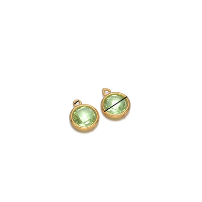 18K Gold Plated Stainless Steel Enamel Round Pendant Findings for Necklace Earrings Garment Making