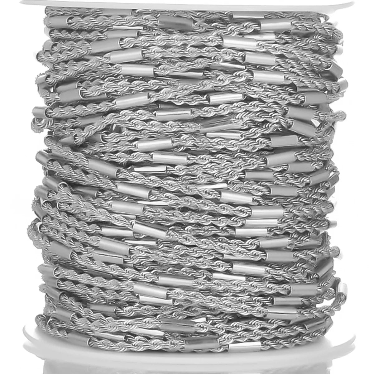 E399 2.5mm Twist-link Chain PVD Plated Gold Silver Thin Chain Permanent Stainless Steel Chain for Diy