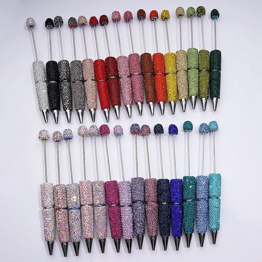 Rhinestone Full Cover Beading Pens, DIY Beading Clay Pens for Stationery Gifts and Rewards