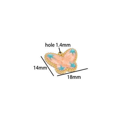 Best Selling Pendant Stainless Steel 18k Gold Plated Multi Pattern Enamel Butterfly Charm Pendants ForJewelry Necklace Making