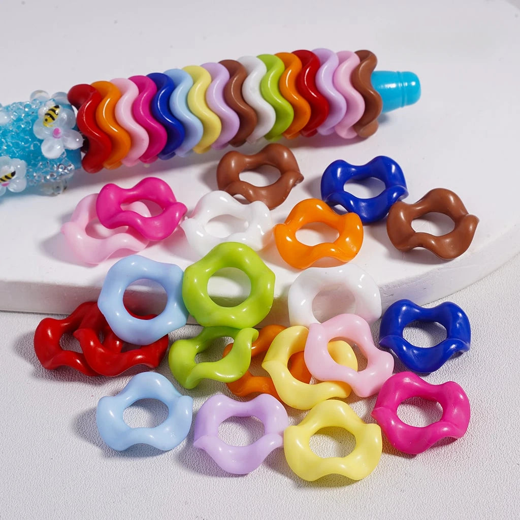 16MM Round Acrylic/Plastic/Lucite Beads with Spacer for DIY Pen Beads and Bracelet Crafts in Mixed Colors