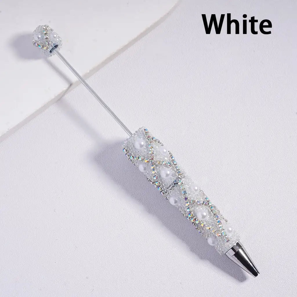 Refillable Blank Beadable Ballpoint Pens with Bubble Pearls Multi-Color Decorative DIY Gift Pens