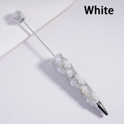 Refillable Blank Beadable Ballpoint Pens with Bubble Pearls Multi-Color Decorative DIY Gift Pens