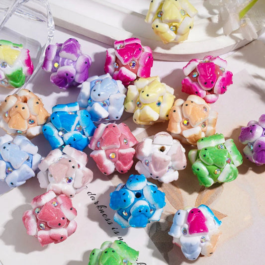 20MM Fun Shaped Clay Beads With Inlaid Rhinestones Multicolor for Beadable Pen and Keychain Making Wholesale DIY Craft Supplies