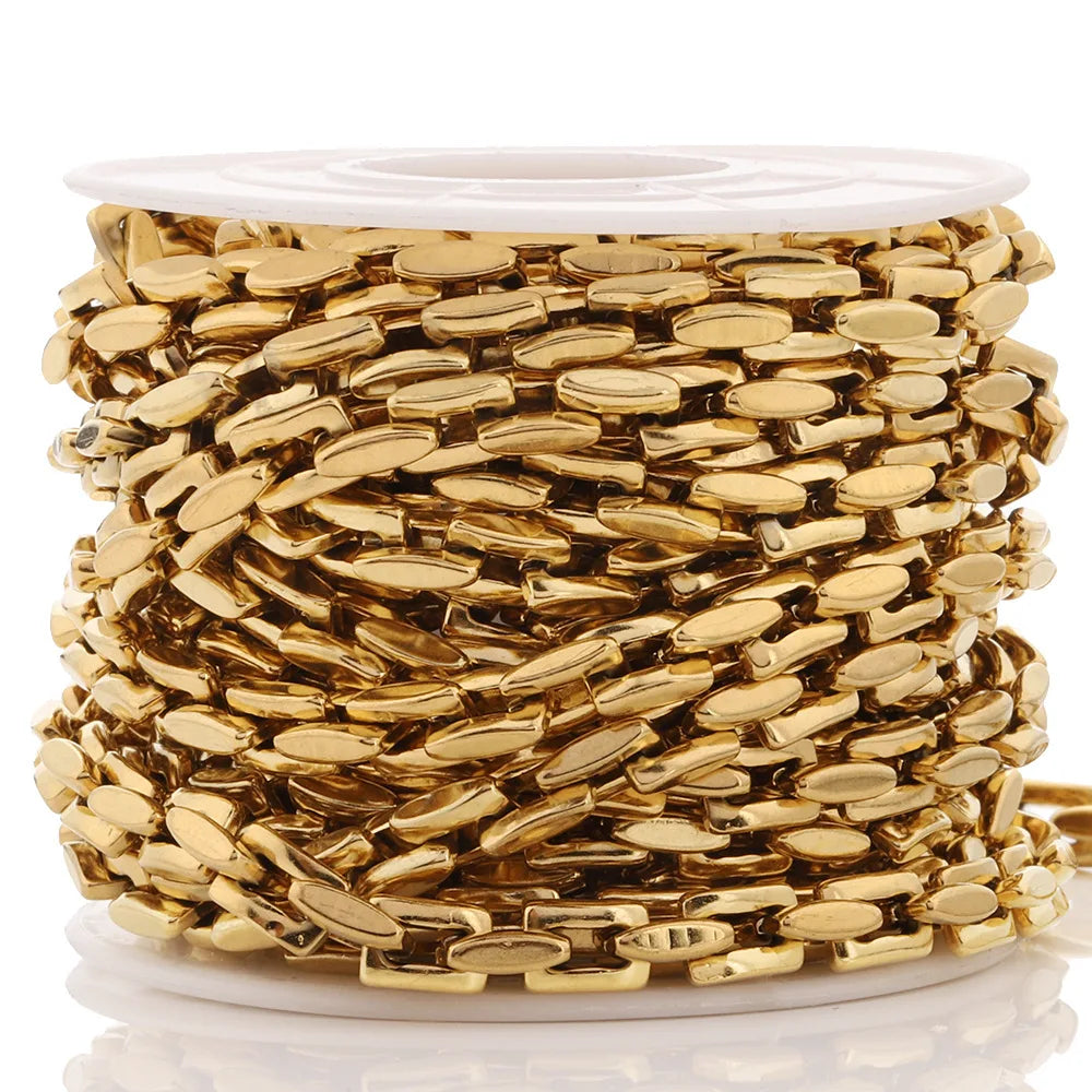 E584 Simple Retro European and American Fashion Trunk Geometric Chain Jewelry Stainless Steel Necklace