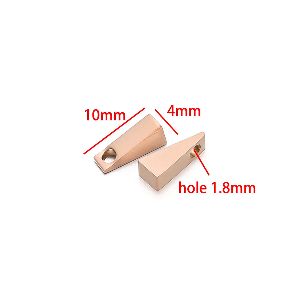No Fade Stainless Steel Gold  Plated Charm Triangle-Shape Charm Pendant for Handmade Jewelry Necklace Making