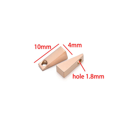 No Fade Stainless Steel Gold  Plated Charm Triangle-Shape Charm Pendant for Handmade Jewelry Necklace Making