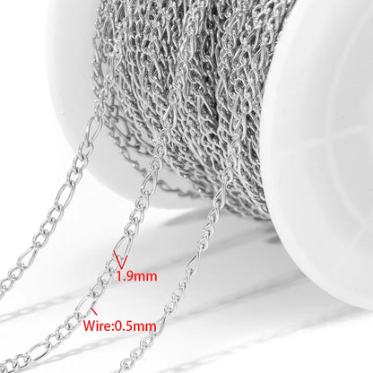 B3056 High Quality Stainless Steel Chain Multi Design 18k Gold Plated Silver Chain Bulk Link for Jewelry Making
