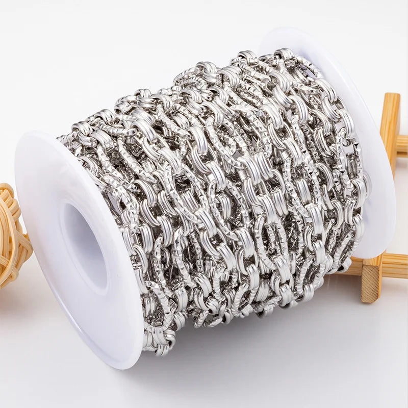 Best Selling E700 Stainless Steel Chunky Chains Heavy Texture Dull Silver for Jewelry Making