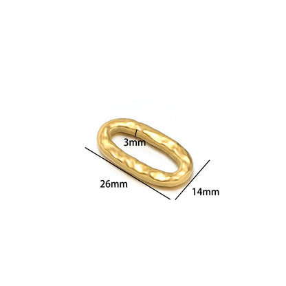 18K Gold Plated 304 Stainless Steel O-Shape Lip-shape Irregular Oval Charm Pendant for Necklace Supplies Bracelet Jewelry