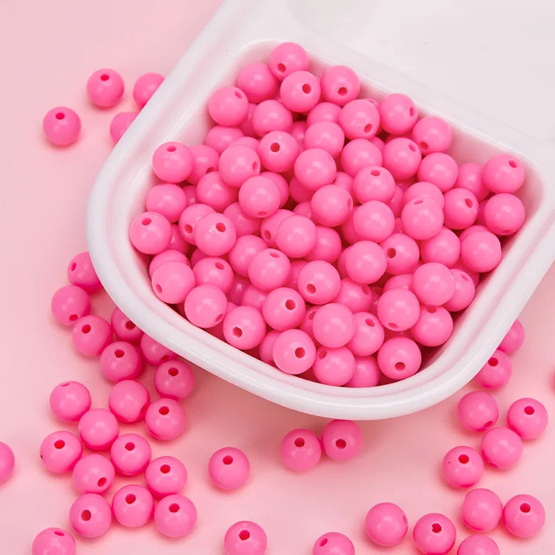 500g Wholesale Lucite Beads 4-10mm Multi Color Acrylic Beads for Crafting