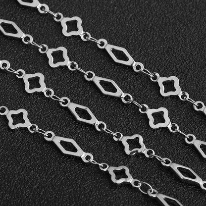 D514 Amazing Hot Stainless Steel Chain Necklace Bracelet Making Clover Flower Cross Block Chain for Diy Jewelry