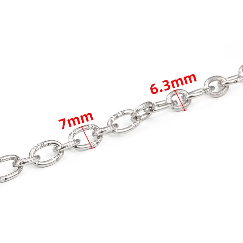 Dull Silver Textured Chunky Chains E698 Heavy Texture Stainless Steel for Jewelry Making Jewelry Findings & Components