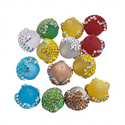 18mm Colorful Pinecone Shape Clay Porcelain Rhinestone Disco Ball Beads for Pen Making Shambhala Round Polymer Bulk