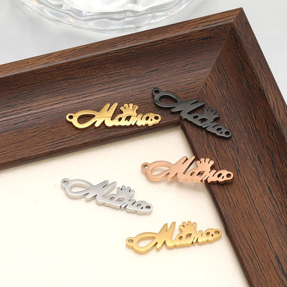 New Arrivals 18k Gold Plated Stainless Steel Crown Mama Charm Pendant for Necklace Jewelry Making Jewellery Accessories