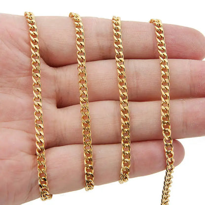 A1527 High Quality 18k Gold Stainless Steel Chain 3.5mm Bulk Jewelry Chain Accessory for Diy Making