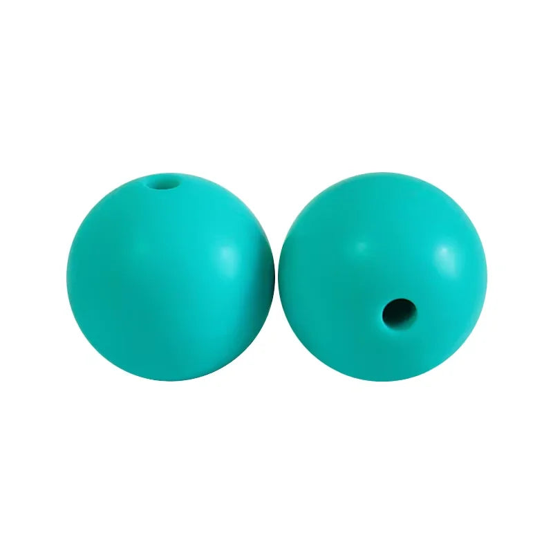 100PCS Custom Wholesale 9mm 12mm 15mm Food Grade BPA Free Baby Chew Teether Silicone DIY Beads for Pen Making Accessories