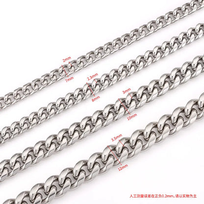 D400 No Tarnish Stainless Steel Jewelry Chain Diy Necklace Bracelet Cuban Thick Chain Hip Hop Accessories