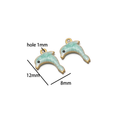 New Arrival 18k Gold Plated Stainless Steel Cartoon Dolphin Shaped Charm Pendant for Necklace Jewelry Making