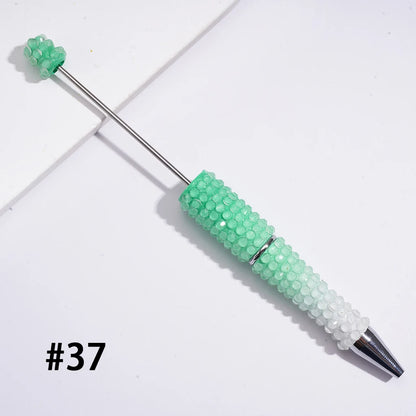 Bling Over Rhinestone Beadable Pens Sparkle Glitter Beaded Ballpoint Pen DIY Stationery for Student Office Gift Bulk Supply