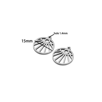 DIY Pendants Stainless Steel 18k Gold Plated Hollow Cactus Butterfly Star Sun Eyes Charm Pendants for Jewelry Necklace Making