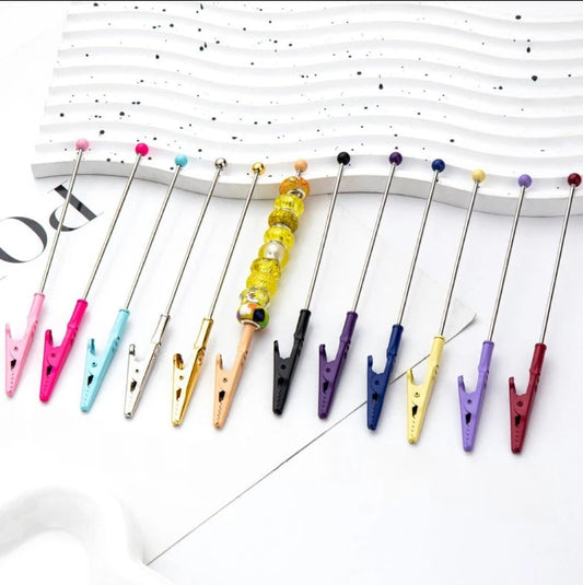 Silver Blank Beadable Alligator Clips Multi Random Color Mix Metal Clamps for Custom Beaded Decor Paper Card Holder