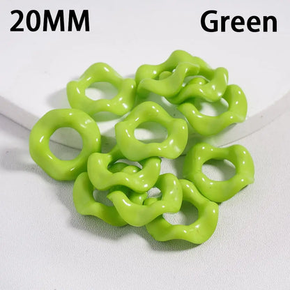 Solid Color Acrylic Beads with Wavy Shape Spacer for Pen Accessories Large Hole 20mm
