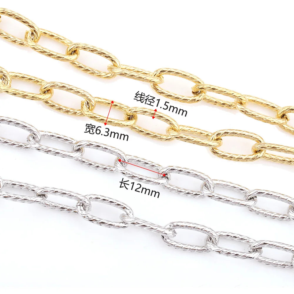 A716 Non Tarnish Gold Silver Stainless Steel Chain,oval High Quality Necklace Bracelet Chain Jewelry Accessory
