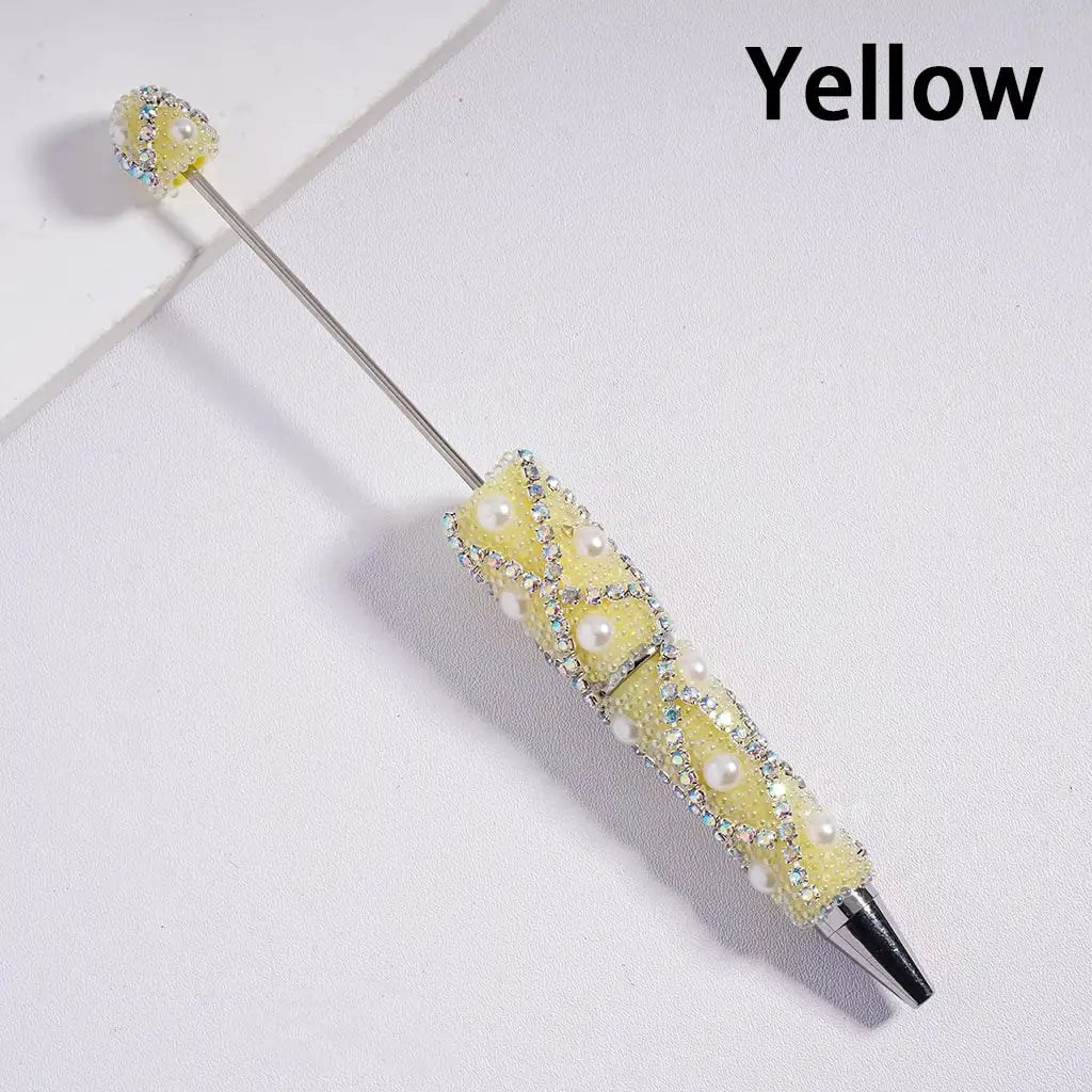 Refillable Blank Beadable Ballpoint Pens with Bubble Pearls Multi-Color Decorative DIY Gift Pens