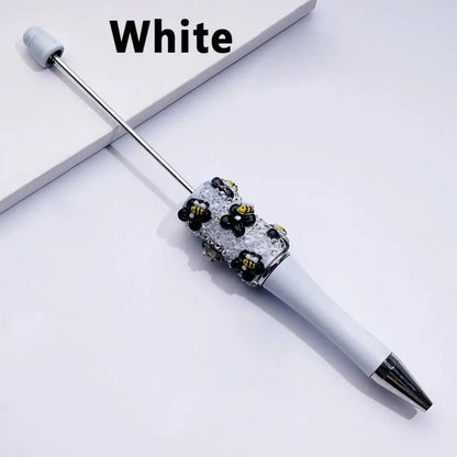Cute Bee Flower Ballpoint Pen with Clear Sugars Design Plastic Material Portable for Gift Party Favors