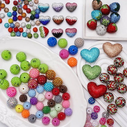 Colorful Star Print Resin Acrylic Beads 16mm with Silver Spacer for Jewelry Making and Crafting