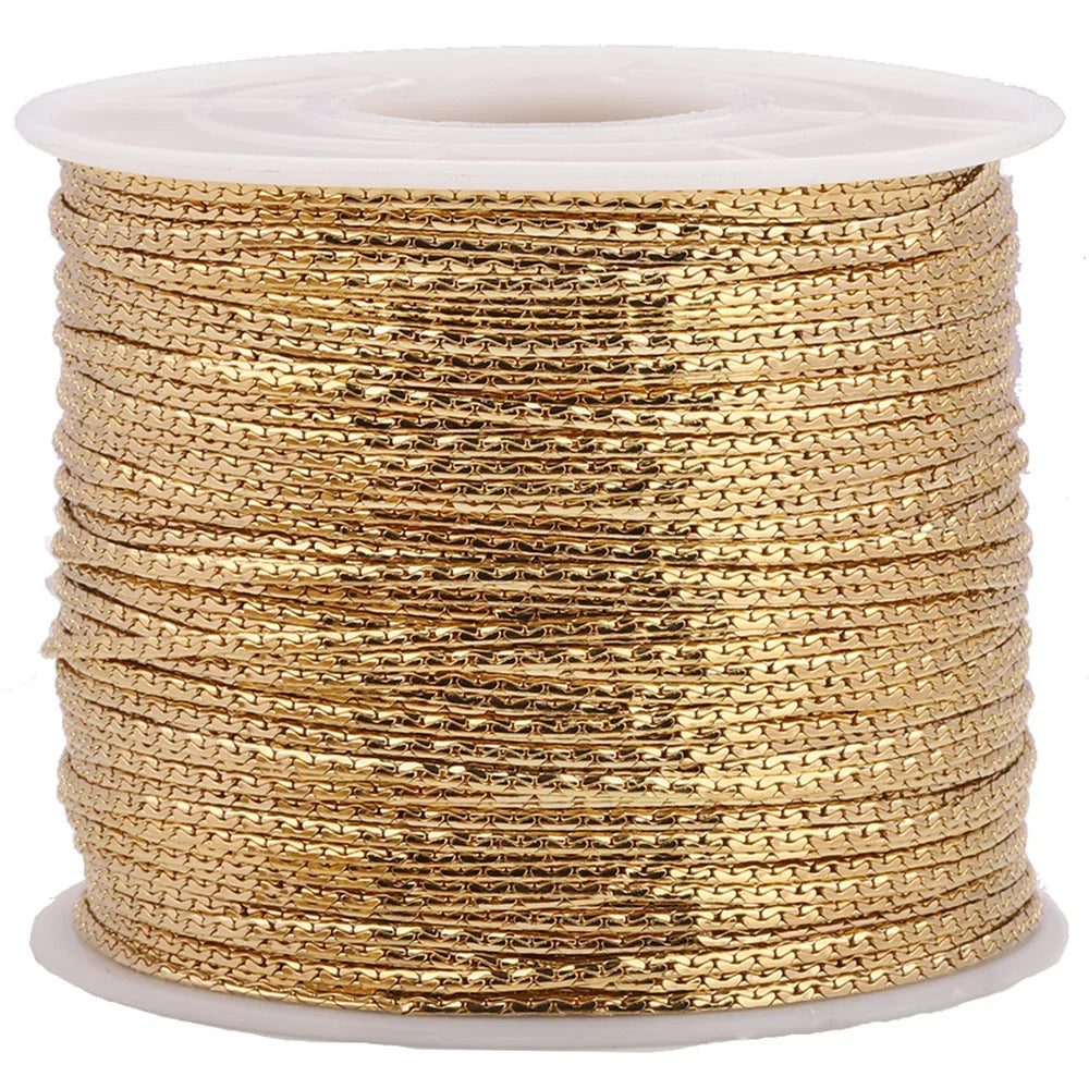 Keep Color Jewelry DIY Irregular Chain 18k Gold Pvd Stainless Steel Thin Roller Chain for Choker Anklets