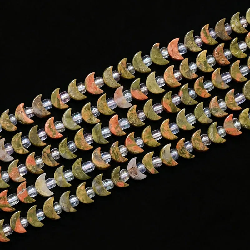 Wholesale Flat Moon Shaped Quartz Gemstone Beads, Amethyst Lapis Lauzli 4x6mm 5x8mm Stone Beads for DIY Jewelry Making, 38CM