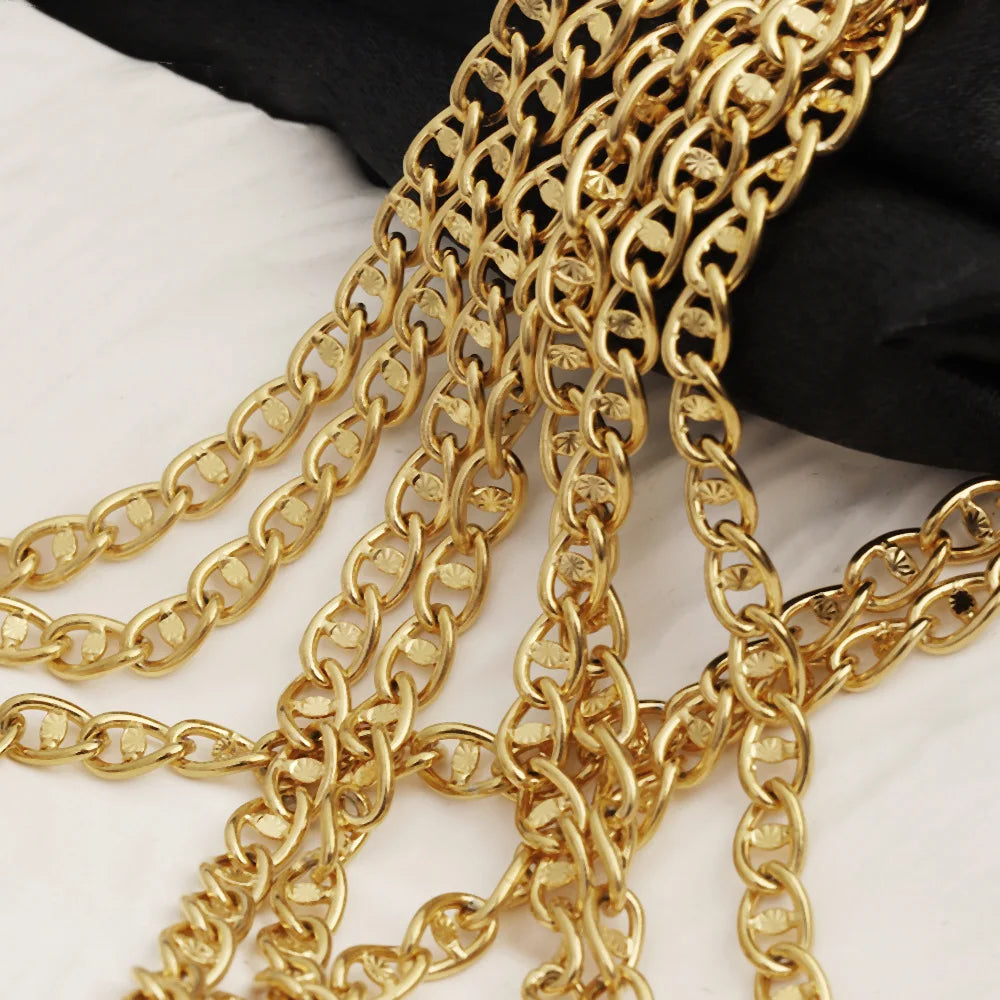 D821 Stainless Steel Embossed Coffee Bean Pig Nose Chain Handmade Chain Necklace Bracelet Jewelry Making Accessories 4.3mm