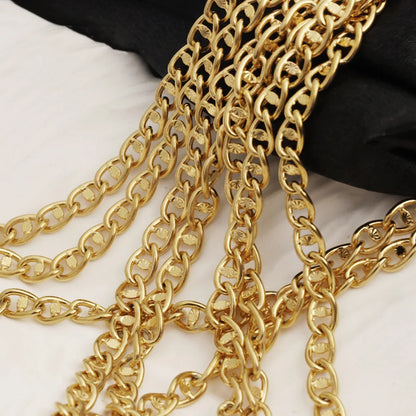 D821 Stainless Steel Embossed Coffee Bean Pig Nose Chain Handmade Chain Necklace Bracelet Jewelry Making Accessories 4.3mm