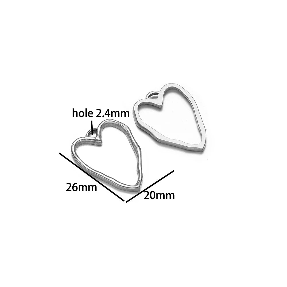 Trendy Jewelry Accessories Stainless Steel18k Gold Plated Heart Circle Charms Pendant for DIY Jewelry Necklace Earring Making