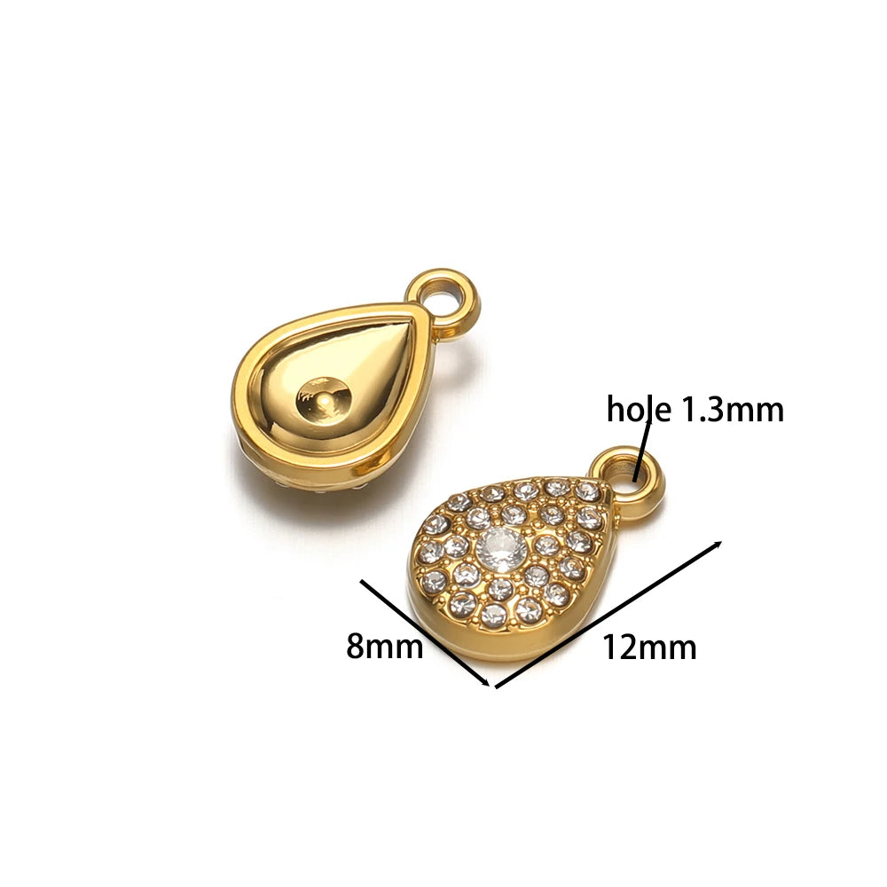 Vintage Stainless Steel 18k Gold Plated Zircon butterfly Heart Eye Charm Pendant for Jewelry Making Wholesale