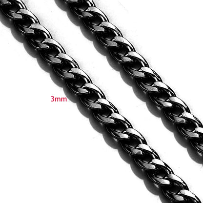 D378 Chunky Twisted Cuban Chain Chocker Gold Silver Black Gun Plated Stainless Steel Snake Rope Chain Jewelry for Men