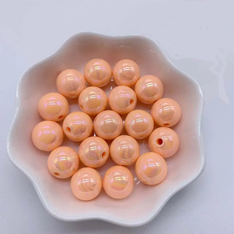 Hot Sale 500G/bag Acrylic Beads AB Plating Plastic Round Loose Beads for Mobile Phone Chain Bracelet Jewelry Making