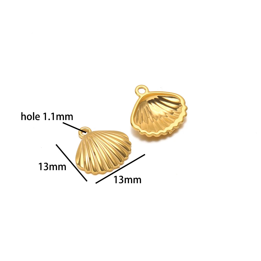Hot Sale 18k Gold Plated Stainless Steel Enamel Crab Starfish Turtle Octopus Shell Charm Pendant for DIY Necklace Jewelry Making
