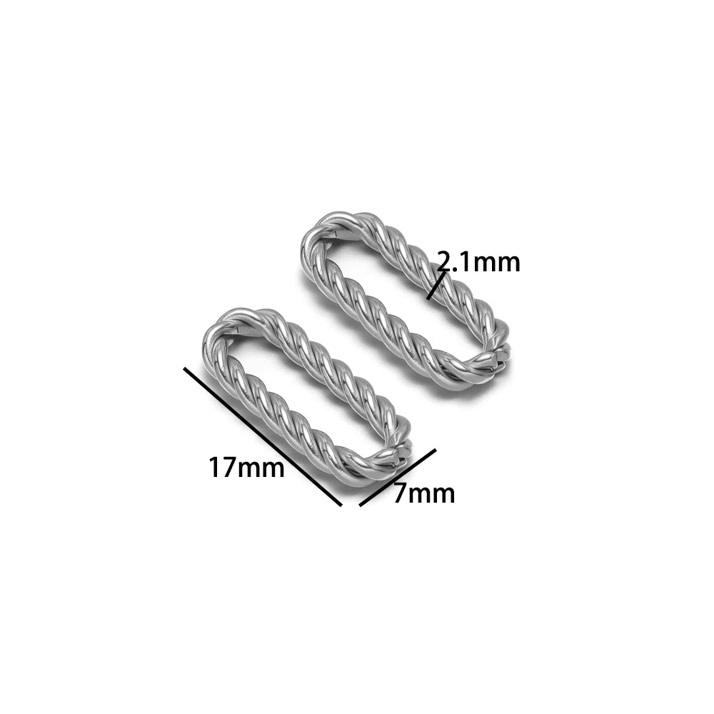 Simple 18k Gold Plated Stainless Steel  Twist Round Oval square Charm Pendant for DIY Handmade Necklace Jewelry Making