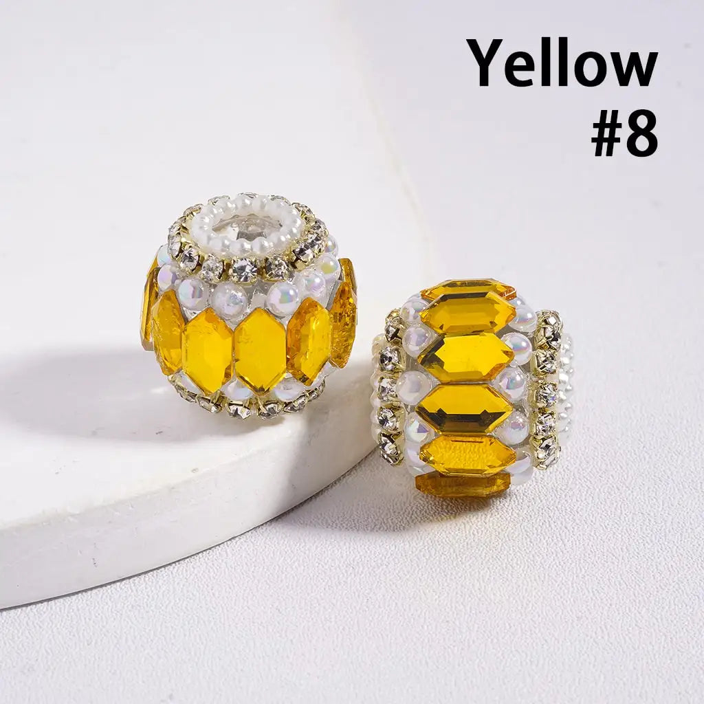 Round Acrylic Plastic Lucite Rhinestone Beads with White Pearl Clear Chains for Pen Keychain Making